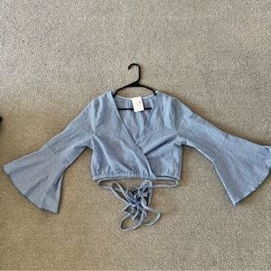 Blue/white checkered blouse